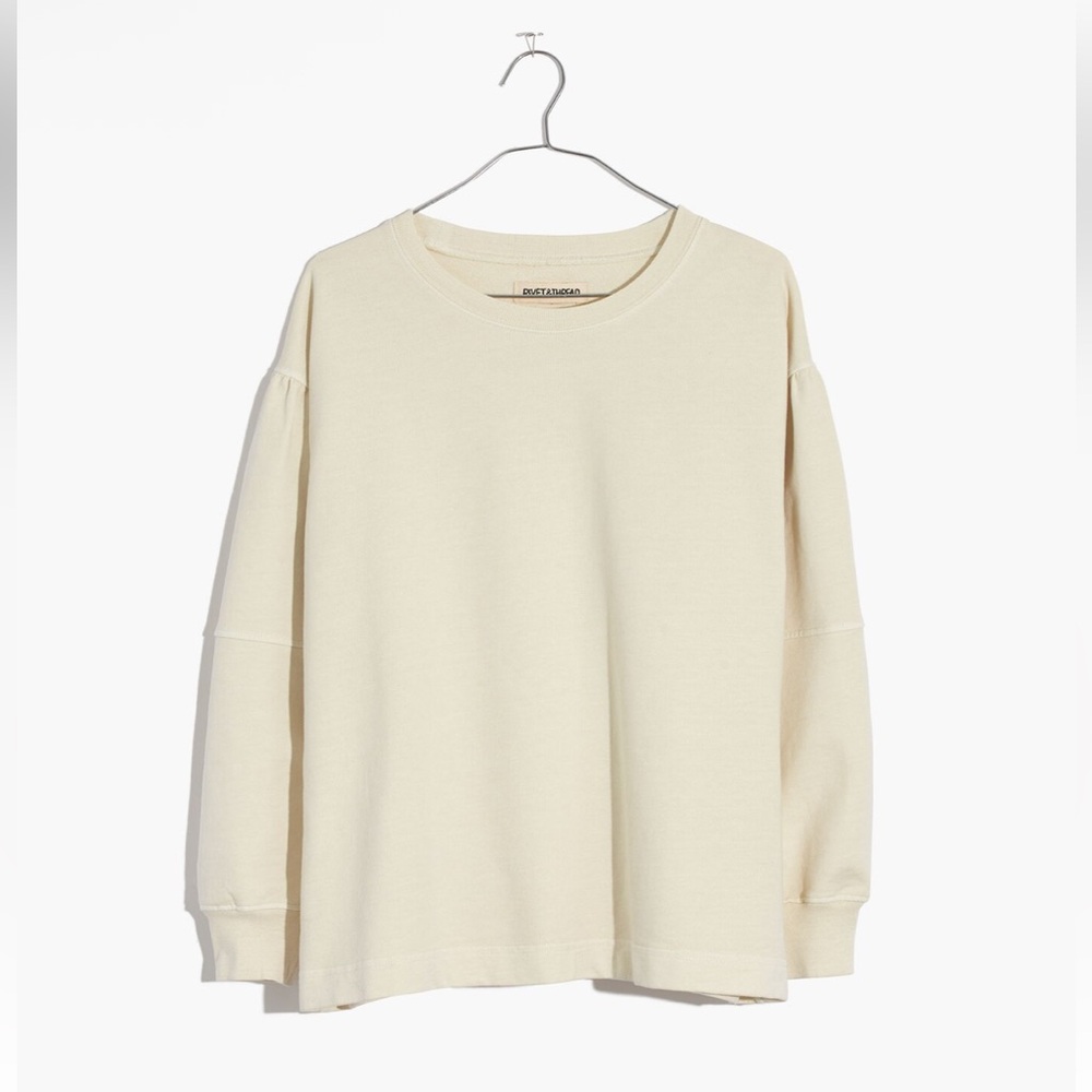 NWT Madewell Rivet And Thread Seamed-Sleeve Sweatshirt